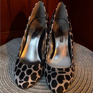 Cosmopolitan Black and Tan Leopard Print Women's Shoes NWT size 7W